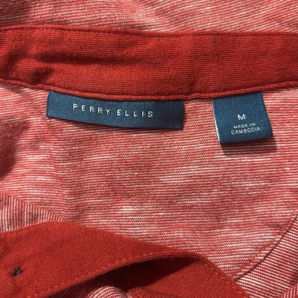 Perry Ellis Men's Short Sleeve Moisture Wicking Polo Shirt Red Size Medium - Picture 4 of 4